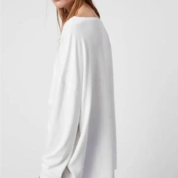 AllSaints White Rita Oversized Long Sleeve Top Medium - Picture 3 of 8